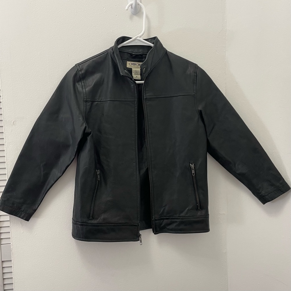 Cherokee 90s vintage black leather jacket